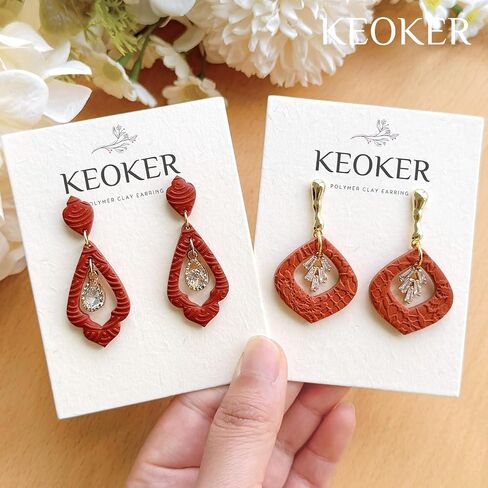 Keoker 10 Organic Shape Clay Earring Cutters, Boho Clay Cutters for Polymer Clay Jewelry, Earring Cutters for Polymer Clay (B) in Saudi Arabia