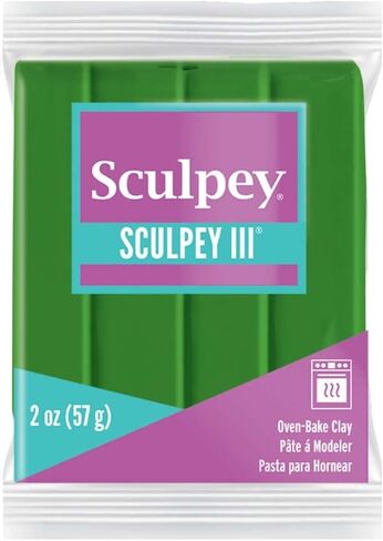 Sculpey III Polymer Oven-Bake Clay, Leaf Green, Non Toxic, 2 oz. bar, Great for modeling, sculpting, holiday, DIY, mixed media and school projects.Great for kids & beginners! in Saudi Arabia
