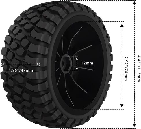 GLOBACT RC Truck Tires 12mm Hex RC Wheels and Tires with Foam Inserts for 1/10 Slash Tires Axial Losi Redcat Rc4wd HSP Tamiya HPI Kyosho RC Truck (4 Pcs) in Saudi Arabia