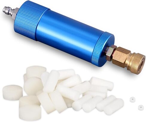 PCP Air Compressor Filter Dryer 4500Psi 30Mpa, High Pressure Pump Oil Water Seperator for PCP Rifle, Air Guns, SCUBA Cylinders Tank, with Quick Connector, Filtration Replacements (small blue) in Kuwait