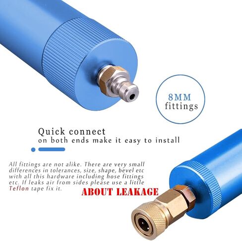 PCP Air Compressor Filter Dryer 4500Psi 30Mpa, High Pressure Pump Oil Water Seperator for PCP Rifle, Air Guns, SCUBA Cylinders Tank, with Quick Connector, Filtration Replacements (small blue) in Kuwait