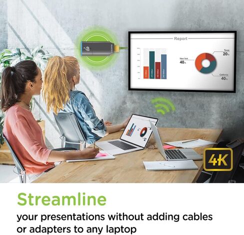 IOGEAR Mini Wireless 4K HDMI Video Screen Sharing Adapter - Wireless 2.4/5GHz w/WPA-2 Security - Up to 30Ft - Low Latency - Phone, Tablet, PC - Win Mac OS iOS Android Chrome - GWAVR4K in Kuwait