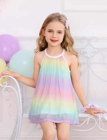 Ivicoer Girls Flowy Tops Cute Summer Sleeveless Shirts Kids Fashion Halter Tops Size 3-10 Years in Kuwait
