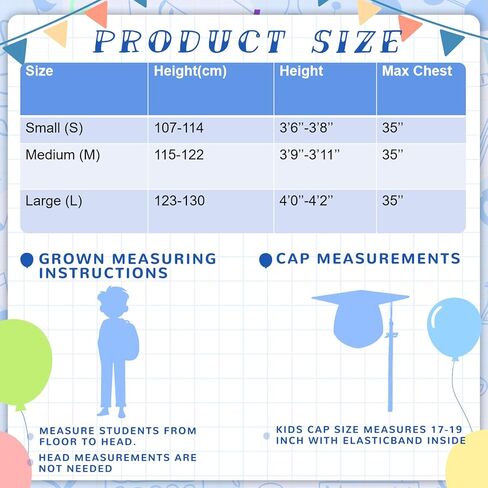 Sureio 6 Pcs Kindergarten Preschool Graduation Cap and Gown with 2025 Tassel Graduation Stole Certificate for Toddler Kids in Kuwait