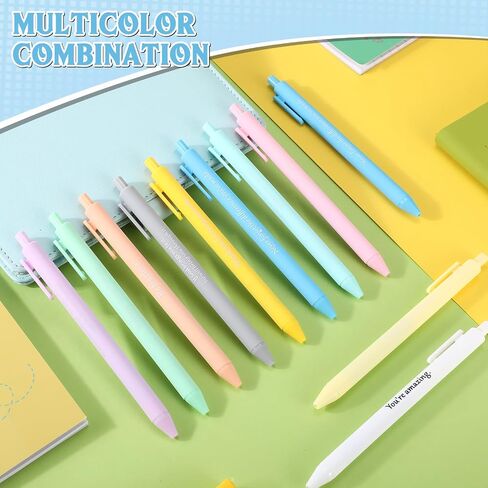Teling 100 Pieces Motivational Pens Bulk Operation Inspirational Quotes Ballpoint Pens with Saying for Back to School Gifts Black Ink Party Favors Pens(Gentle Colors, Classic Style) in Saudi Arabia