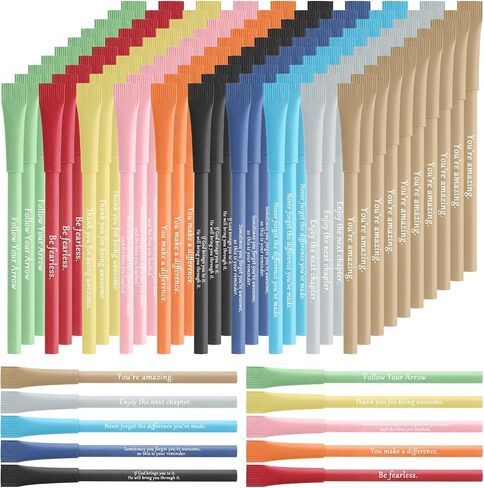 Teling 100 Pieces Motivational Pens Bulk Operation Inspirational Quotes Ballpoint Pens with Saying for Back to School Gifts Black Ink Party Favors Pens(Gentle Colors, Classic Style) in Saudi Arabia