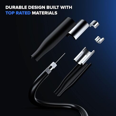 Coaxial Cable 25ft, Triple Shield - Outdoor RG6 Coax Cable, TV Cable for Digital TV Aerial, Satellite Cable - Cable Cord Cable Wire- with Gold Plated F Connectors - Black, 25 Feet in Saudi Arabia