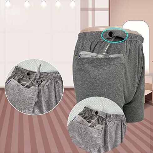 Shorts for Nephrostomy Bag, Catheter Support Underwear for Nephrostomy, Ostomy Drainage Bag Care Shorts (L) in Saudi Arabia