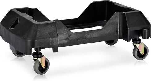 Alpine 16/23 Gallon Slim Trash Can Dolly - 4 Wheels Rectangular Plastic Rolling Garbage Can Dolly, Trash Can Wheels, Trash Can Roller Base, Commercial Trash Can Cart - Holds Up to 200lbs (Black) in Kuwait