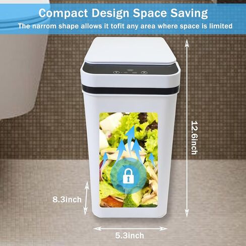 Bathroom Trash Can with Lid 2 Pack, 3.2 Gallon Touchless Garbage Can Smart Trash Can Motion Sensor Automatic Trash Can Waterproof Garbage Bin for Bedroom, Bathroom, Kitchen in Kuwait