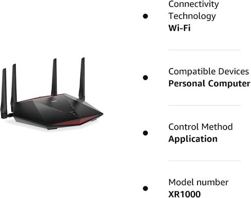 NETGEAR XR1000-100NAR Nighthawk AX5400 5.4Gbps 6-Stream Pro Gaming WiFi 6 Router - Certified Refurbished in Saudi Arabia