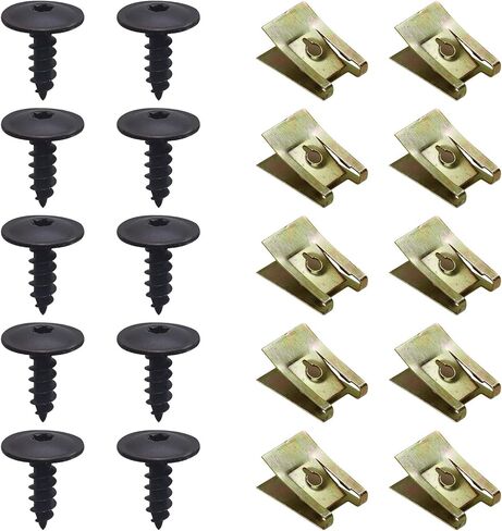10 Sets Fender Bumper Cover, Fender Liner Bumper Cover, Front Bumper Bolts, Fender Liner Splash Shield Bumper Cover Screws, U Nut Clips Suitable for Audi A3 A4 A5 A6 A7 A8 Q5 S6 R8 in Saudi Arabia
