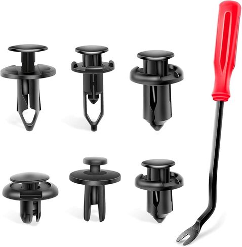 Nilight Car Retainer Clips Fastener Remover 6.3mm 8mm 9mm 10mm Expansion Screws Replacement Kit Bumper Push Rivet Clips for GM Ford Toyota Honda Chrysler,2 Years Warranty, 120PCS Clips & Remover in Kuwait
