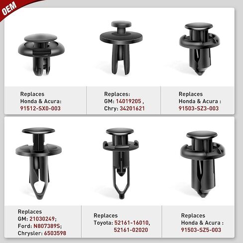 Nilight Car Retainer Clips Fastener Remover 6.3mm 8mm 9mm 10mm Expansion Screws Replacement Kit Bumper Push Rivet Clips for GM Ford Toyota Honda Chrysler,2 Years Warranty, 120PCS Clips & Remover in Kuwait