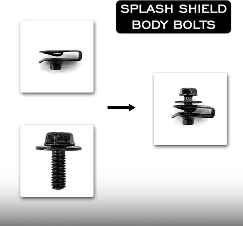 35PCS Engine Under Cover Splash Shield Body Bolts Screws, Bumper Guard Fender Liner Retainer Rivet Clips, 3 Sets U-Nut Hardware Kits, Replacement for G35 G37 FX35 FX45 (Black) in Kuwait