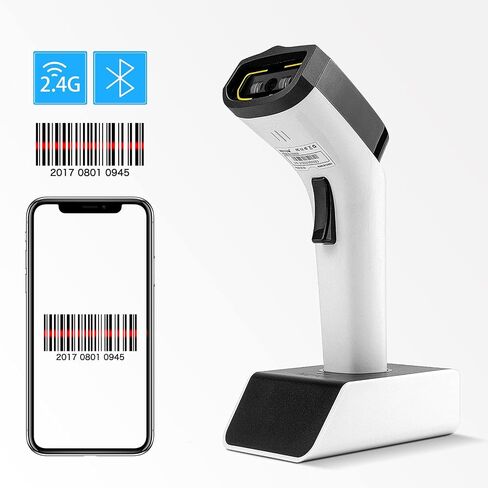 NETUM Fashionable Bluetooth Wireless 1D Barcode Scanner, Hands Free CCD Barcode Reader with Stand and Built-in Memory, Works with MAC OS, Windows, iOS, Android -DS5000 in Kuwait