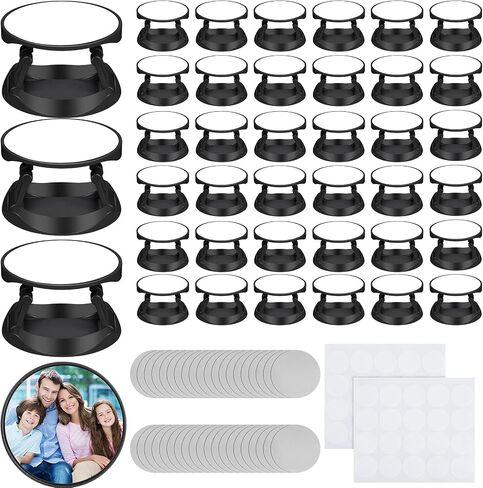 40 Pieces Blank Sublimation Phone Grip Holders Include 40 Collapsible Brackets and Sublimation Aluminum Sheets and Double-Sided Stickers DIY Expanding Finger Stand for Smartphones and Tablets (Black) in Saudi Arabia