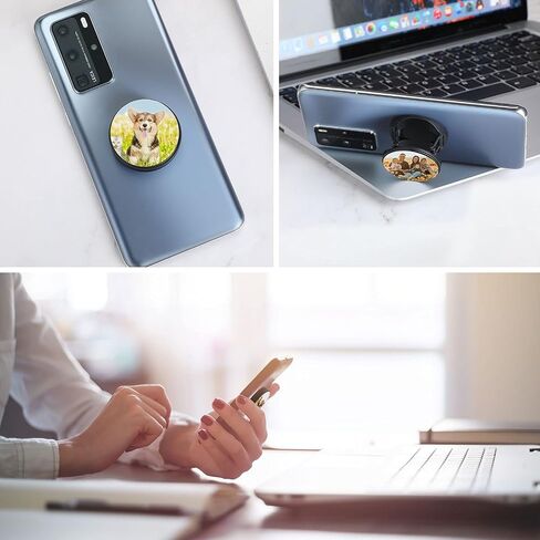 40 Pieces Blank Sublimation Phone Grip Holders Include 40 Collapsible Brackets and Sublimation Aluminum Sheets and Double-Sided Stickers DIY Expanding Finger Stand for Smartphones and Tablets (Black) in Saudi Arabia