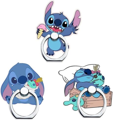 ZOSTLAND 3Pack Naughty Funny Blue Alien ET Handstand Alien Phone Ring عالمي 360 درجة قابل للتعديل جراب هاتف إصبع قبضة حامل حامل مكتب دعامة جبل سيارة متوافق مع iPhone15 14 13 12 MAX Plus iPad in Kuwait