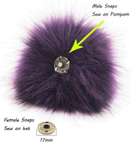 6pcs DIY Knitting Hats Accessories-Faux Fake Fur Pom Pom Ball with Press Button (Pure White) in Saudi Arabia