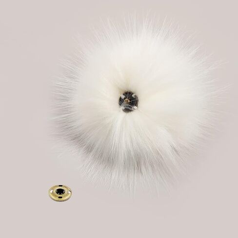 6pcs DIY Knitting Hats Accessories-Faux Fake Fur Pom Pom Ball with Press Button (Pure White) in Saudi Arabia