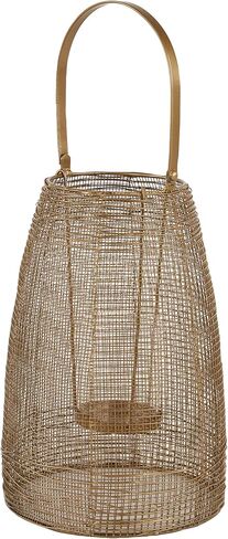 Deco 79 Metal Candle Lantern, 9" x 9" x 16", Gold in Saudi Arabia
