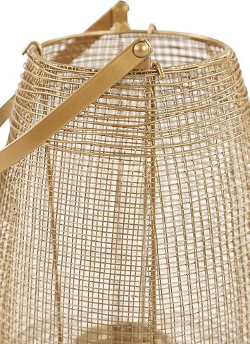 Deco 79 Metal Candle Lantern, 9" x 9" x 16", Gold in Saudi Arabia