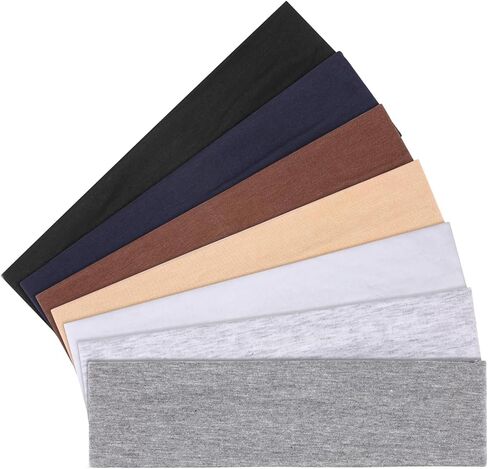 Non Slip Headbands for Women Men 7Pcs Fabric Headbands Soft Elastic Headband for Women Sports Workout Running Yoga Accessories Head Bands for Women's Hair Non Slip in Kuwait