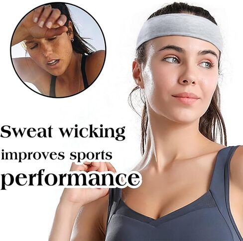 Non Slip Headbands for Women Men 7Pcs Fabric Headbands Soft Elastic Headband for Women Sports Workout Running Yoga Accessories Head Bands for Women's Hair Non Slip in Kuwait