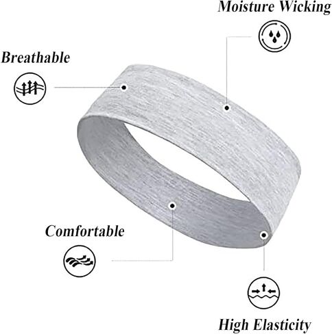 Non Slip Headbands for Women Men 7Pcs Fabric Headbands Soft Elastic Headband for Women Sports Workout Running Yoga Accessories Head Bands for Women's Hair Non Slip in Kuwait