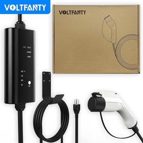Portable EV Charger, NEMA 5-15 110v-120v Level 1 EV Charger,Adjustable Amp 6A/10A/13A/16A with 16.4Ft Cable, Home Electric Car Charger Stations for J1772 EVs, Tesla Need Adapter in Saudi Arabia
