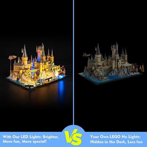 VONADO LED Light Kit for Lego Hogwarts Castle and Grounds 76419, Music Version Creative Lighting Set Accessories Compatible with Lego 76419 for Fans (Lights Only, No Models) in Kuwait