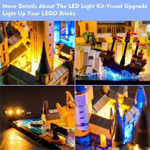 VONADO LED Light Kit for Lego Hogwarts Castle and Grounds 76419, Music Version Creative Lighting Set Accessories Compatible with Lego 76419 for Fans (Lights Only, No Models) in Kuwait