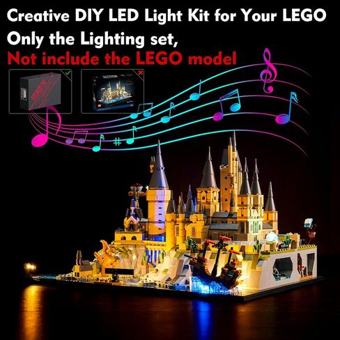 VONADO LED Light Kit for Lego Hogwarts Castle and Grounds 76419, Music Version Creative Lighting Set Accessories Compatible with Lego 76419 for Fans (Lights Only, No Models) in Kuwait