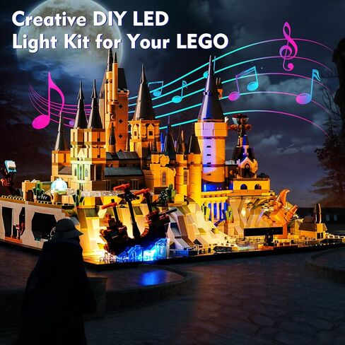 VONADO LED Light Kit for Lego Hogwarts Castle and Grounds 76419, Music Version Creative Lighting Set Accessories Compatible with Lego 76419 for Fans (Lights Only, No Models) in Kuwait
