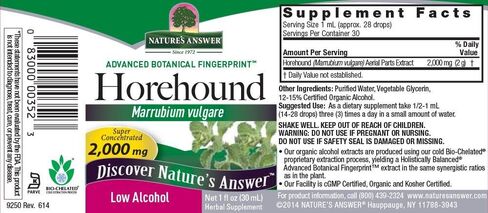 Nature's Answer Horehound Herb Drops with Organic Alcohol, 1-Fluid Ounce | Respiratory Support | Promotes Healthy Lungs in Saudi Arabia