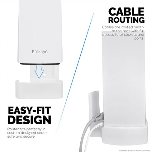 Wall Mount for Linksys Atlas 6 / Atlas Pro 6 / Atlas 6E (MX8502 & MX8503) WiFi Router, Easy to Install Holder Bracket, Reduce Interference & Clutter, Adhesive & Screw-in Mounting in Saudi Arabia