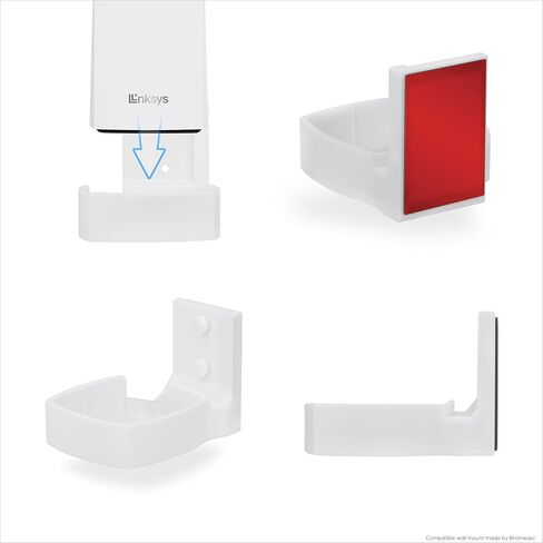 Wall Mount for Linksys Atlas 6 / Atlas Pro 6 / Atlas 6E (MX8502 & MX8503) WiFi Router, Easy to Install Holder Bracket, Reduce Interference & Clutter, Adhesive & Screw-in Mounting in Saudi Arabia