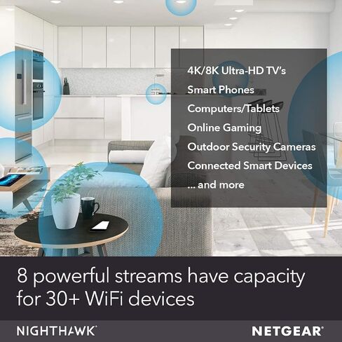Netgear Nighthawk AX8 8-Stream AX6000 Wi-Fi 6 Router - RAX80-100NAS - Black (Renewed) in Saudi Arabia