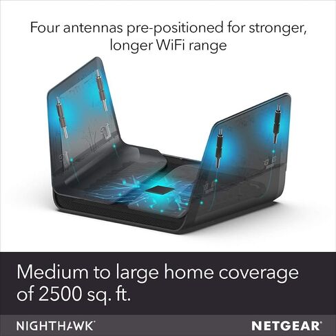 Netgear Nighthawk AX8 8-Stream AX6000 Wi-Fi 6 Router - RAX80-100NAS - Black (Renewed) in Saudi Arabia