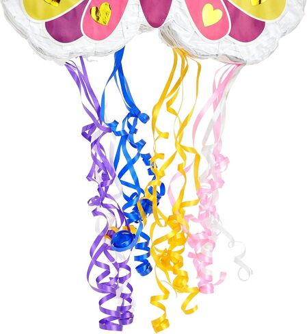 BLUE PANDA Pull String Butterfly Pinata for Girls Birthday Party, Fairy Decorations for Flower-Themed Celebrations (Small, 16.5 x 13 x 3 Inches) in Saudi Arabia