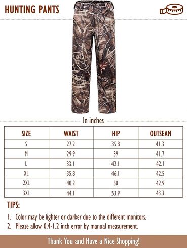 Ultra-Quiet Women's Camo Hunting Pants, Water Resistant Fleece Lined Flexible Camo Pants, Lightweight & Breathable in Saudi Arabia
