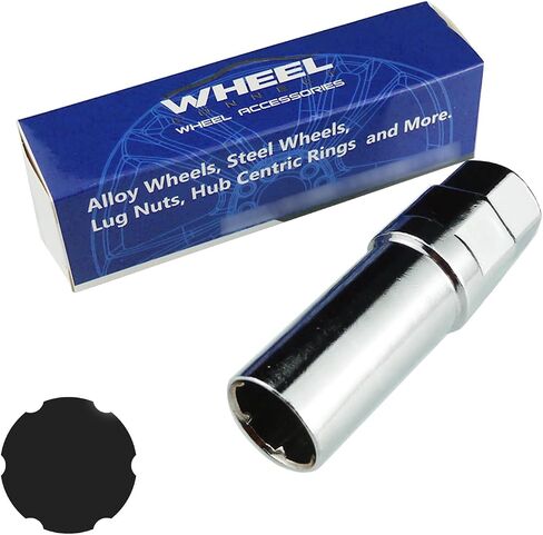 WHEEL CONNECT Lug Nuts Key for Spline Drive Lug Nuts and Bolts, 5 Point Spline Lug Nuts Socket，19 mm (3/4") & 21 mm (13/16") Hex,Chrome Finish. in Saudi Arabia