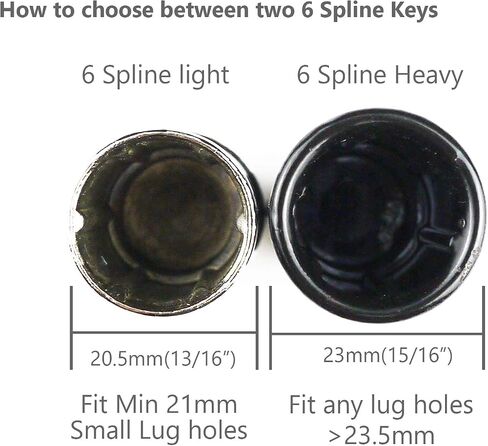 WHEEL CONNECT Lug Nuts Key for Spline Drive Lug Nuts and Bolts, 5 Point Spline Lug Nuts Socket，19 mm (3/4") & 21 mm (13/16") Hex,Chrome Finish. in Saudi Arabia