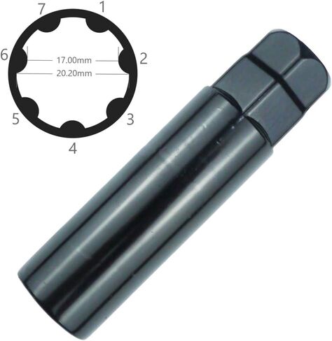 WHEEL CONNECT Lug Nuts Key for Spline Drive Lug Nuts and Bolts, 5 Point Spline Lug Nuts Socket，19 mm (3/4") & 21 mm (13/16") Hex,Chrome Finish. in Saudi Arabia