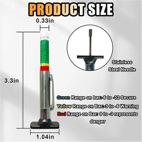 Car Tire Tread Depth Gauge, Tire Tread Gauge Color Coded, Professional Tire Thread Depth Meter Tool in 32nds, Suitable for Most Car Models (1 PCS) in Saudi Arabia