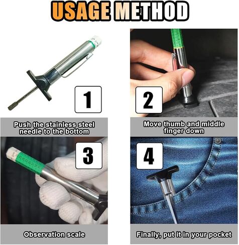 Car Tire Tread Depth Gauge, Tire Tread Gauge Color Coded, Professional Tire Thread Depth Meter Tool in 32nds, Suitable for Most Car Models (1 PCS) in Saudi Arabia