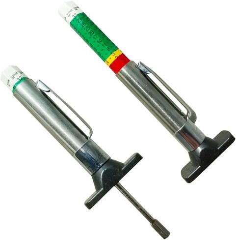 Car Tire Tread Depth Gauge, Tire Tread Gauge Color Coded, Professional Tire Thread Depth Meter Tool in 32nds, Suitable for Most Car Models (1 PCS) in Saudi Arabia