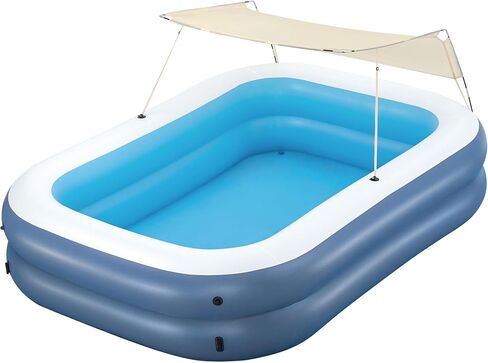 H2OGO! 8 Foot 4 Inch x 70 Inch Summer Bliss Shaded Inflatable Family Pool for Kids Ages 6 Above in Saudi Arabia