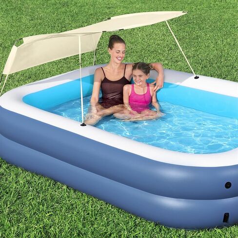 H2OGO! 8 Foot 4 Inch x 70 Inch Summer Bliss Shaded Inflatable Family Pool for Kids Ages 6 Above in Saudi Arabia
